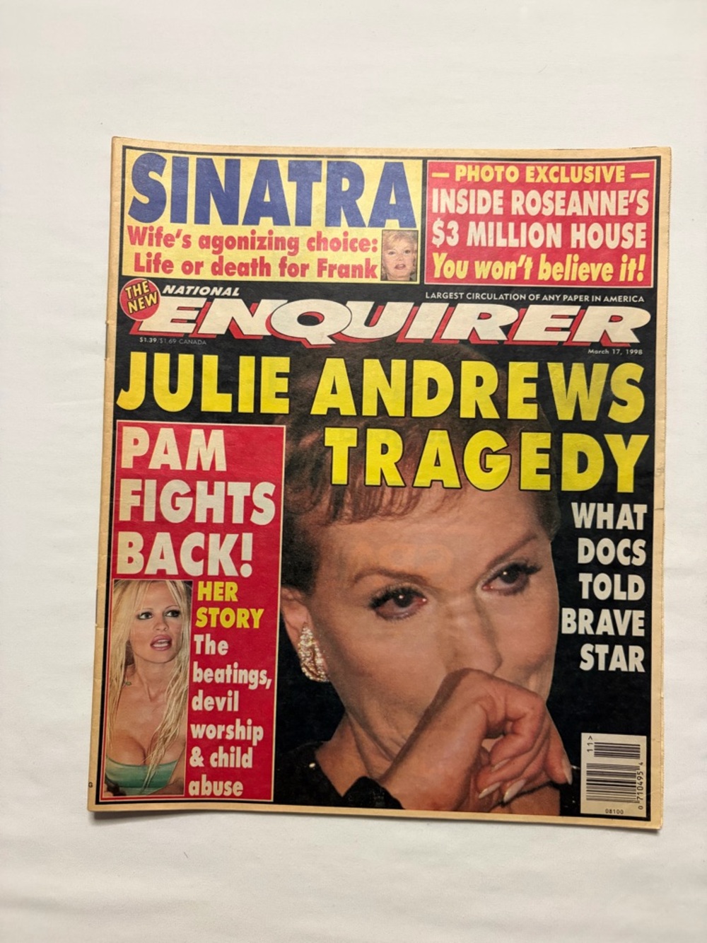 The National Enquirer March 17, 1998 Sinatra, Roseanne, Julie, Pam & More Issue